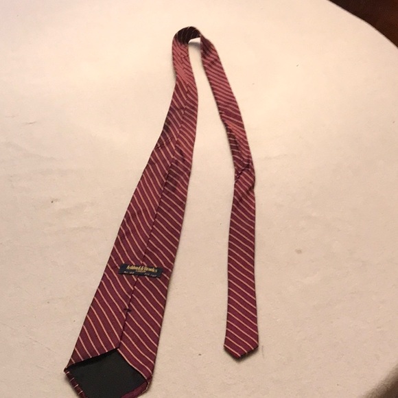 Ashford and Brooks red w/blue &white stripe tie - Picture 2 of 3